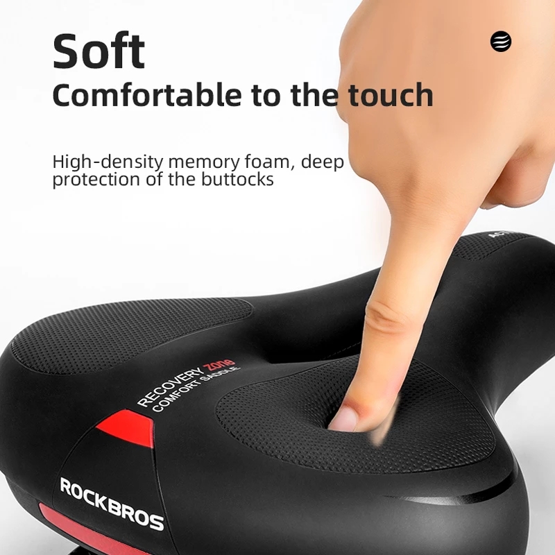 ROCKBROS Road Bike Saddles Rainproof PU Surface Soft Memory Sponge Shockproof Bikes Seat MTB Saddle Reflective Bicycle Cushion8219