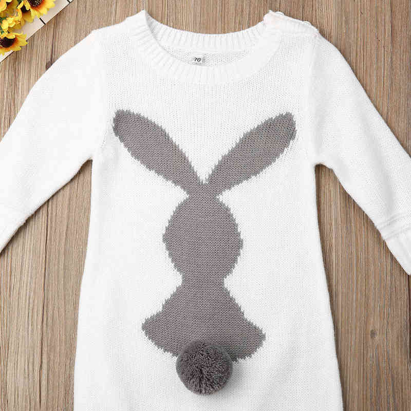 Crochet Knit Rompers For Babies Newborn Infant Baby Boy Girl Knitted Cute Romper Lovely Bunny Jumpsuit Clothes Outfits 0-24M G1221