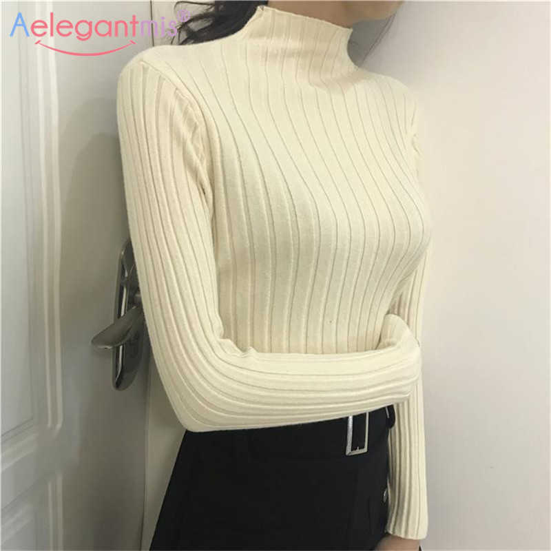 Aelegantmis Fashion White Knitted Turtleneck Sweater 5 Color Pullover Tops Female Autumn Winter Slim Jumper Casual Ribbed Korean 210607, Khaki
Aelegantmis Fashion White Knitted Turtleneck Sweater 5 Color Pullover Tops Female Autumn Winter Slim Jumper Casual Ribbed Korean 210607, Khaki