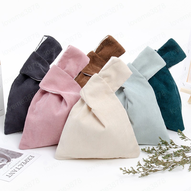 Corduroy Women's Handbags Knot Wrist Shopping Bag Eco friendly Reusable Grocery Pouch Lightweight Tote Handbags and Coin Purses
Corduroy Women's Handbags Knot Wrist Shopping Bag Eco friendly Reusable Grocery Pouch Lightweight Tote Handbags and Coin Purses