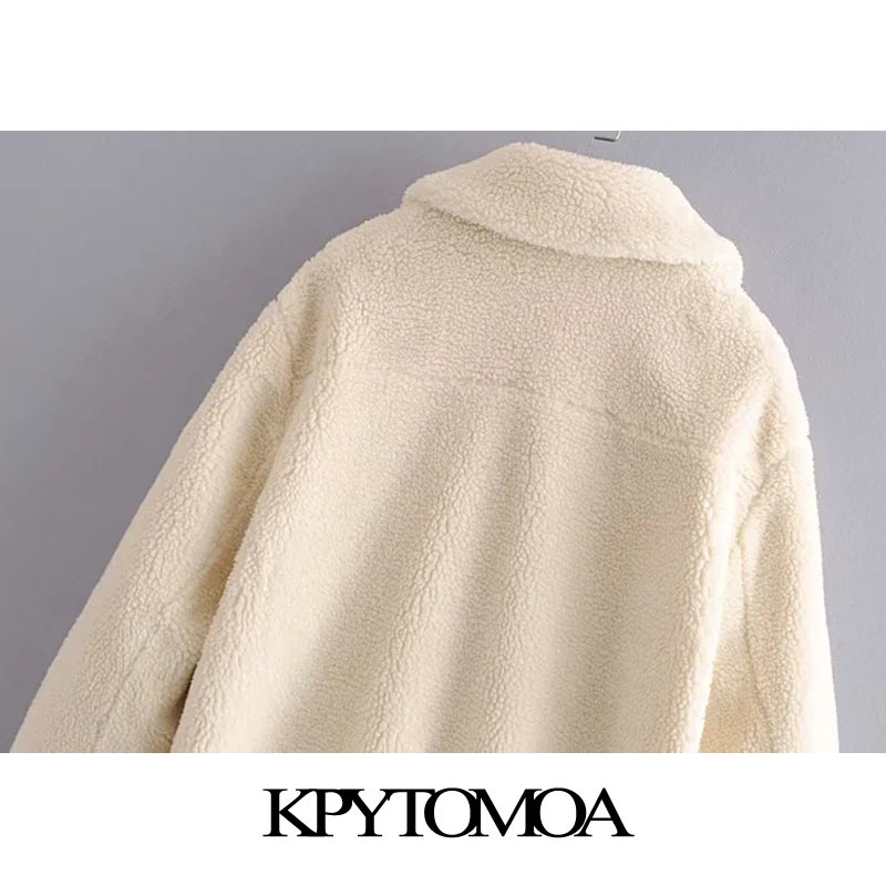 Women Fashion Thick Warm Faux Fur Loose Teddy Coat Long Sleeve Pockets Female Outerwear Chic Overcoat 210420