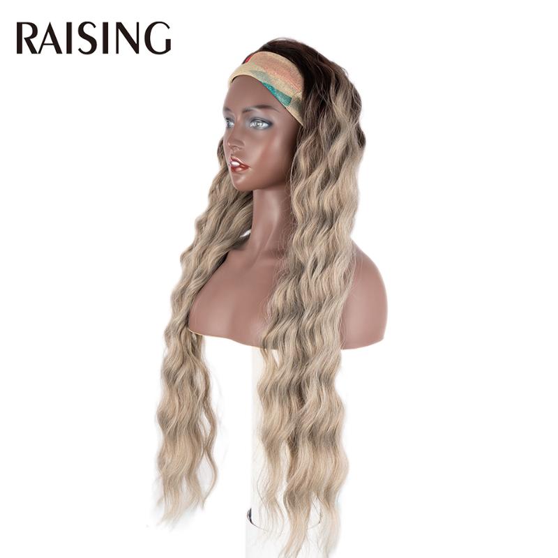 Synthetic Wigs Raising Deep Curly Headband Wholesale Hair Full Machine Wig 38Inch Omber Natural Weave For Women