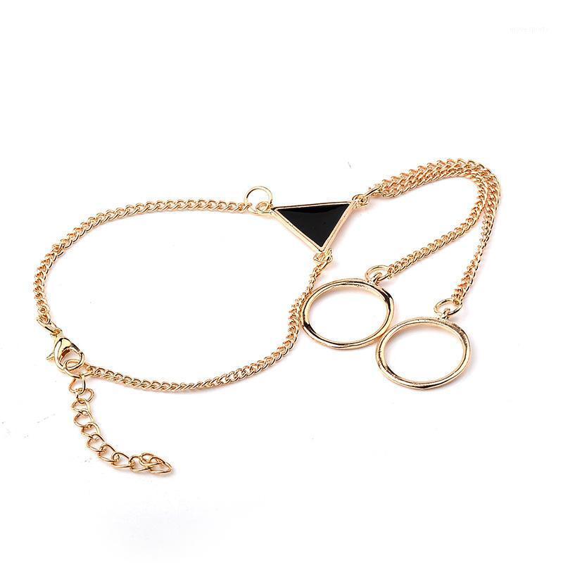 Charm Bracelets Fashion Classic Stylish Women Punk Triangle Shaped Alloy Chain Link Two Finger Rings Bracelet Jewelry Gift1
Charm Bracelets Fashion Classic Stylish Women Punk Triangle Shaped Alloy Chain Link Two Finger Rings Bracelet Jewelry Gift1