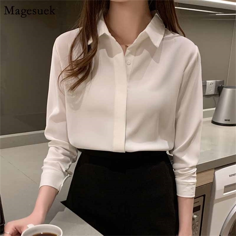 Autumn Chiffon Blouse Plus Size Loose Long Sleeve Shirts Women Solid Shirt Lady Simple Style Tops Clothes Blusas 10489 210518, White
Autumn Chiffon Blouse Plus Size Loose Long Sleeve Shirts Women Solid Shirt Lady Simple Style Tops Clothes Blusas 10489 210518, White