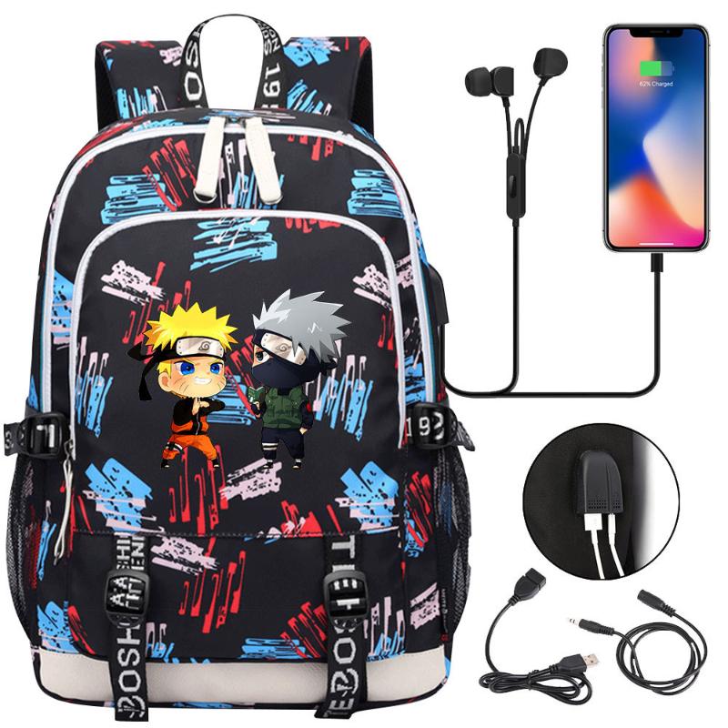 Backpack Pikurb Narutoes Uzumaki Hatake Kakashi USB Charging SchoolBags Kids Students Notebook Laptop Travel Bags
Backpack Pikurb Narutoes Uzumaki Hatake Kakashi USB Charging SchoolBags Kids Students Notebook Laptop Travel Bags