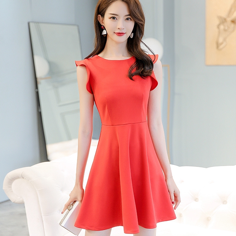 Dresses For Women Vestidos Woman Dress Short Sleeve Chiffon Summer Dress Vestido De Mujer O Neck A-Line Dress Women D615 210602