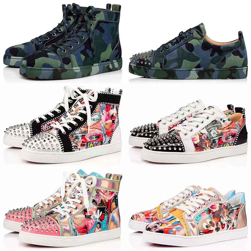 Top Quality Red Men Bottom Camouflage Casual Shoes Low Cut Spikes Flats Bottoms Black Blue Suede Silver Diamond Men Women Sneakers, Foam bag
Top Quality Red Men Bottom Camouflage Casual Shoes Low Cut Spikes Flats Bottoms Black Blue Suede Silver Diamond Men Women Sneakers, Foam bag