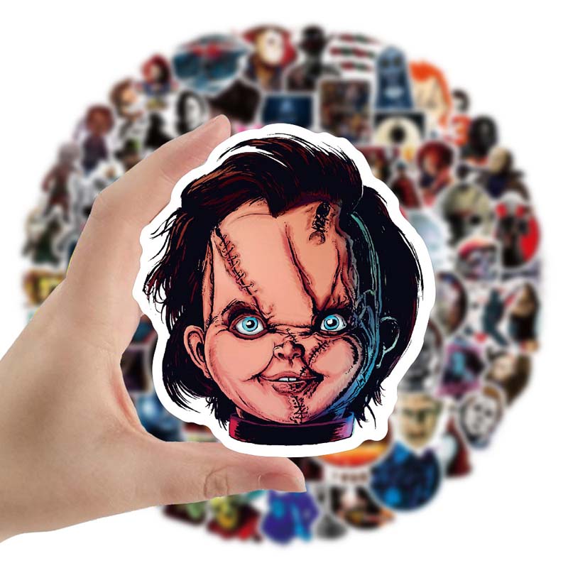 Auto Horror Movie Stickers Freday Childs Play Laptop Decals Skateboard Guitar Suitcase Freezer Motobike Graffit DIY Cartoon Kid Gift Sticker 50PCS/Lot