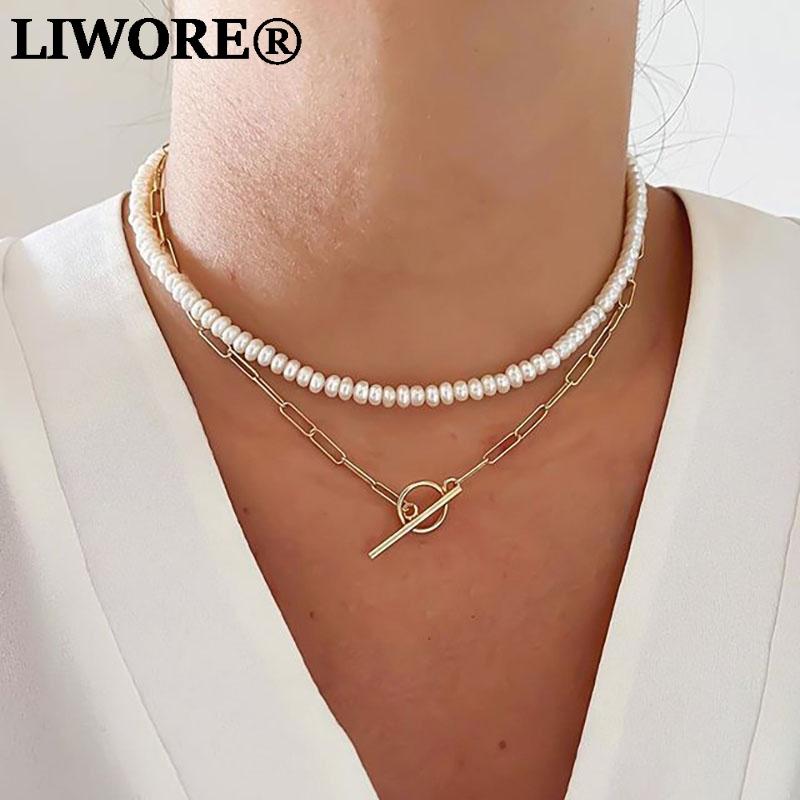 Chains Liwore Fashion Multilayer Pearl Necklace For Women Elegant Simple Golden Chain Retro Jewelry Gift, Silver
Chains Liwore Fashion Multilayer Pearl Necklace For Women Elegant Simple Golden Chain Retro Jewelry Gift, Silver