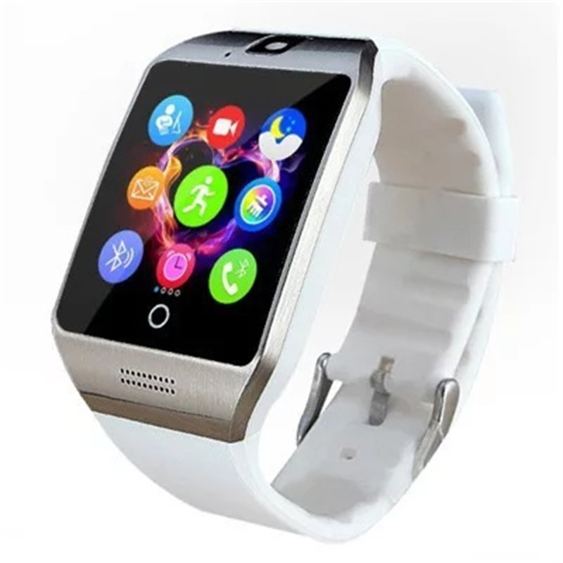 Authentic Q18 Smart Watches Bluetooth Wristband Smartwatch TF SIM Card NFC with Camera Chat Software Compatible iOS Android Cellphones with Retail Box