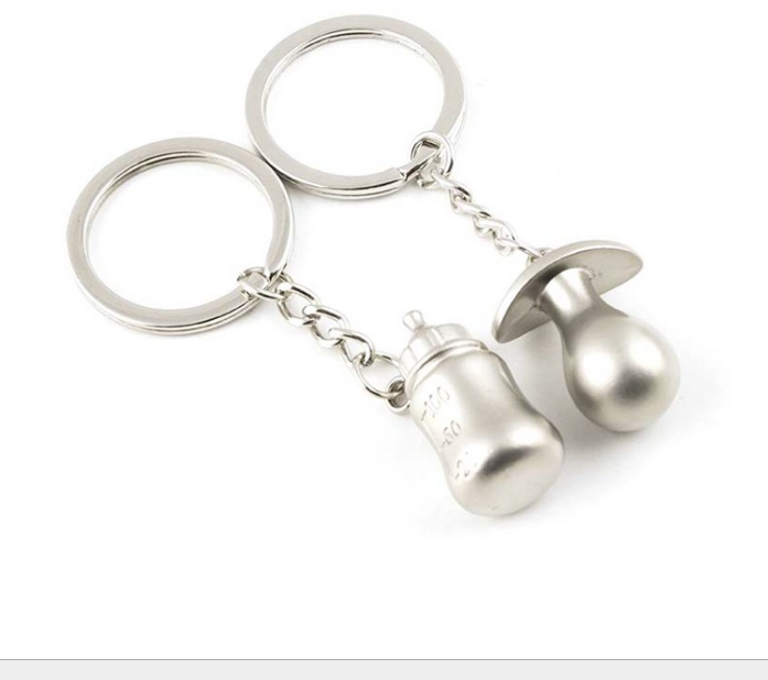 2021 Baby Bottle and Pacifier Keychain Birthday Boy Baby Shower Favors Baptism Party Souvenirs Gifts Baby Shower Decoration