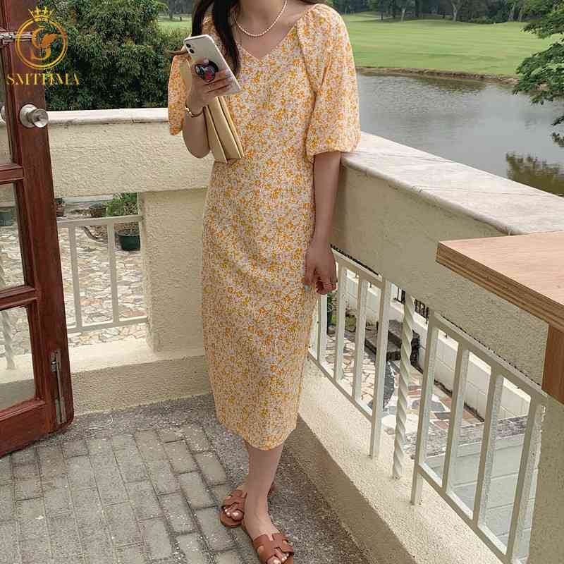 Fashion Vintage Puff Sleeve Floral Summer Dress For Women French Style Holiday Vestidos 210520, Photo color
Fashion Vintage Puff Sleeve Floral Summer Dress For Women French Style Holiday Vestidos 210520, Photo color