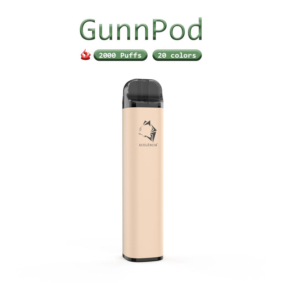 Gunnpod E-cigarettes Disposable Pod Device 2000 Puffs 1250mAh Battery 8ml Prefilled Cartridge Vape Pen Authentic VS Bar Plus
Gunnpod E-cigarettes Disposable Pod Device 2000 Puffs 1250mAh Battery 8ml Prefilled Cartridge Vape Pen Authentic VS Bar Plus