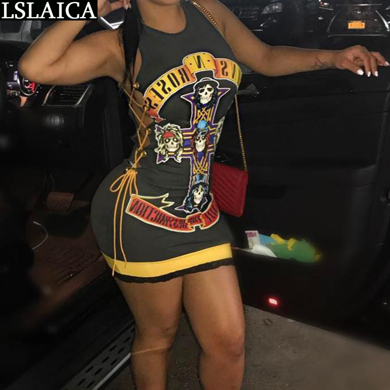 Dress women round neck green Skull print bandage slim elegant dress summer sleeveless female bodycon party clubwear 210520
Dress women round neck green Skull print bandage slim elegant dress summer sleeveless female bodycon party clubwear 210520