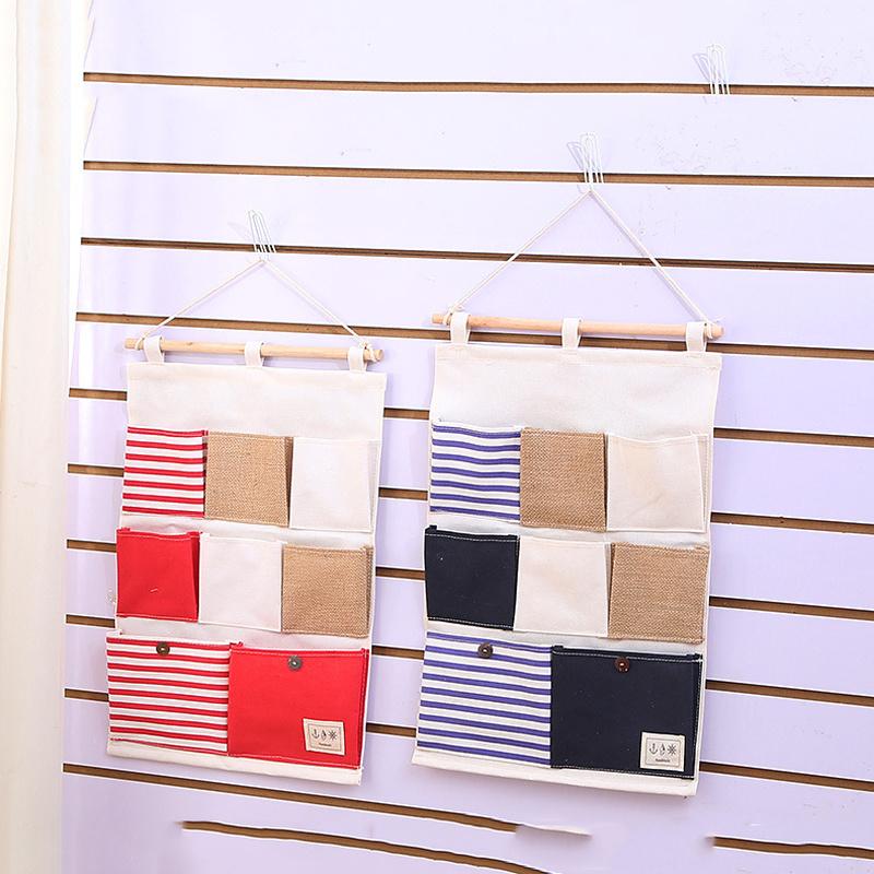 Storage Boxes & Bins Stripe Pockets Artifact Wall Hanging Bag Cotton Linen Cosmetic Sundries Jewelry Organizer
Storage Boxes & Bins Stripe Pockets Artifact Wall Hanging Bag Cotton Linen Cosmetic Sundries Jewelry Organizer
