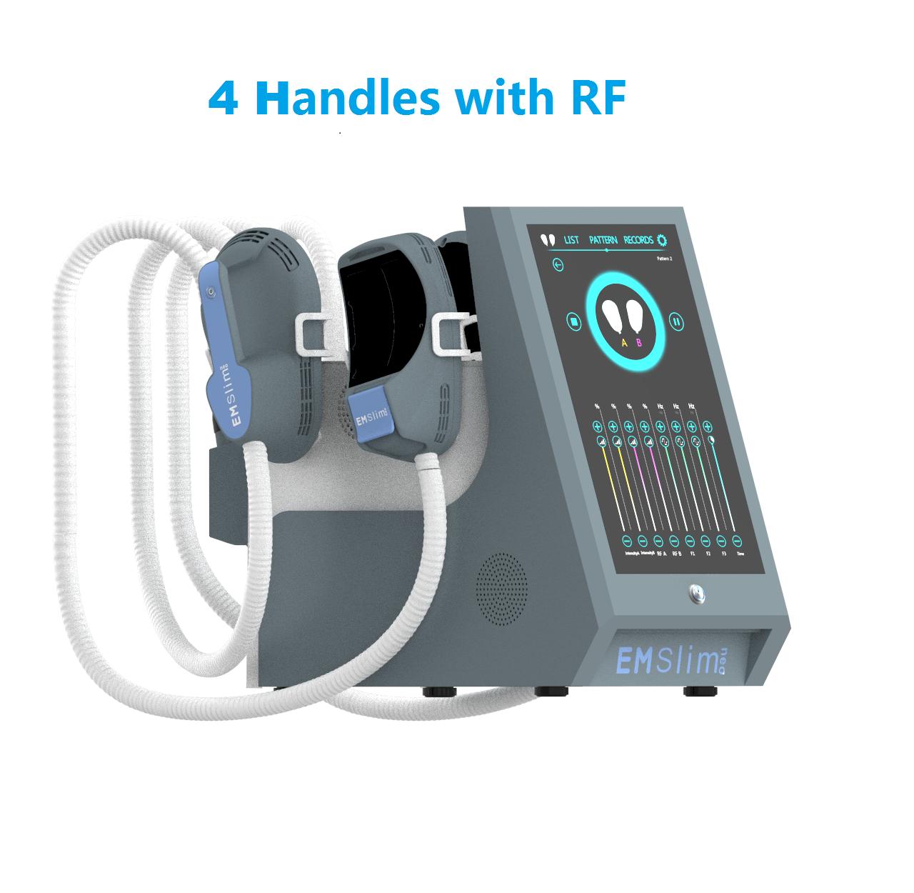 4 handles Equipment RF EMslim HIEMTs body shaping machine Tesla EMS electromagnetic Muscle Stimulation fat burning beauty