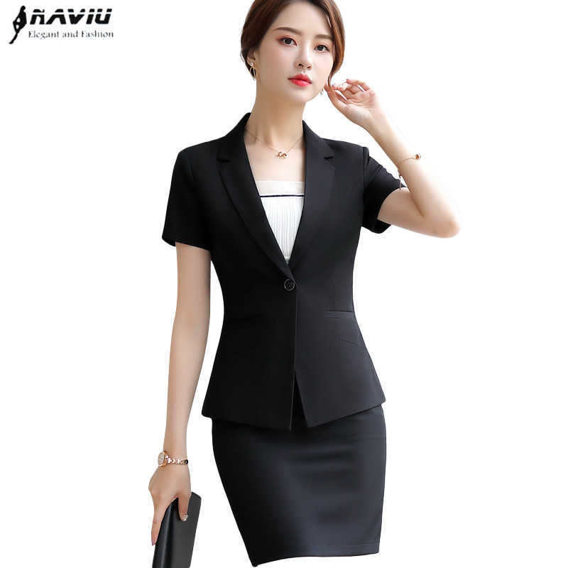 Fashion Women Black Suit Profession Formal Slim Short Sleeve Blazer and Skirt Office Ladies Work Wear 210604, Black coat and skirt
Fashion Women Black Suit Profession Formal Slim Short Sleeve Blazer and Skirt Office Ladies Work Wear 210604, Black coat and skirt