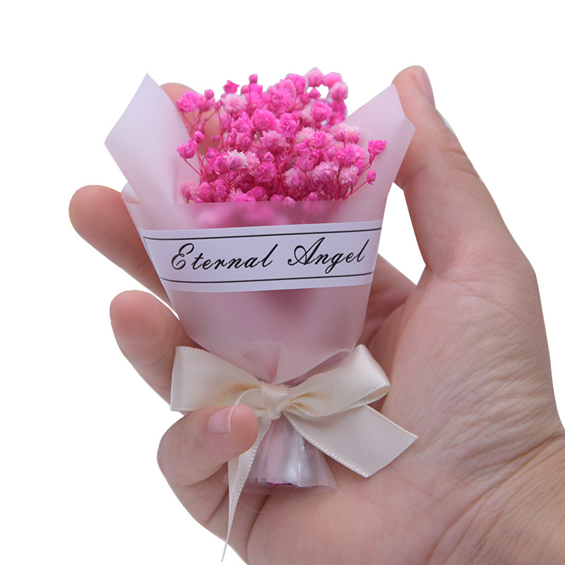 Dry Floral Arrangement with Crystal Grass - Perfect 12cm Mini Bouquet for Event Decorations