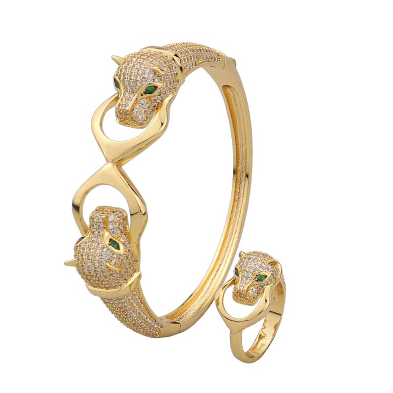 Earrings & Necklace Fashion Classic Luxury Two Leopard Head Bangle And Ring Dubai European Set Zircon Women Girl Wedding Bridal Party Jewelr, Silver
Earrings & Necklace Fashion Classic Luxury Two Leopard Head Bangle And Ring Dubai European Set Zircon Women Girl Wedding Bridal Party Jewelr, Silver