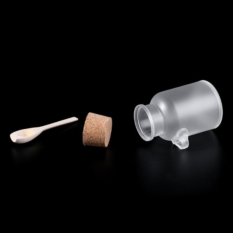 100 Ml/200 Ml/300 Ml Scrub Bath salt Abs Fles Met Wooden lid Glue Cock Storage Stopper bottle Frosted Seal Pot Home Bathroom