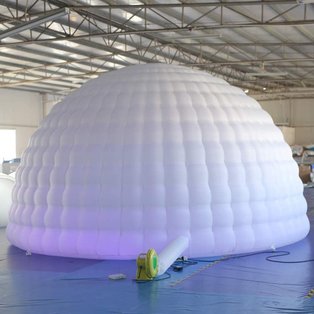 5mD Inflatable Igloo Dome Tent with Air Blower(White, one Doors) Structure Workshop for Event Party Wedding Exhibition Business Congress