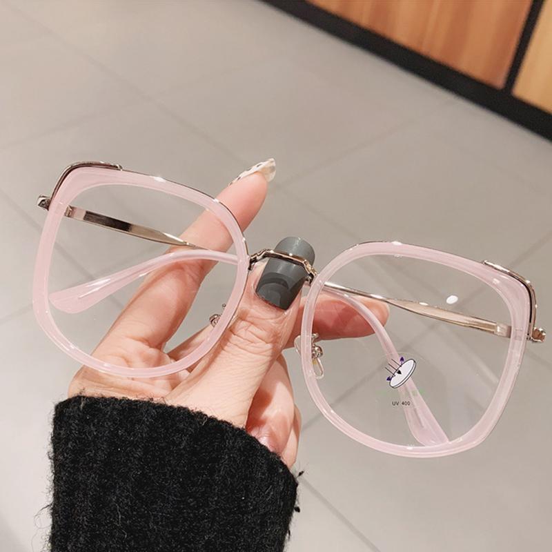 Mode Square Square Square Femmes Lunettes Cadre Vintage clair Anti-Blu-ray Eyewear Hommes Optique Pink Ordinateur Lunettes de soleil Cadres
