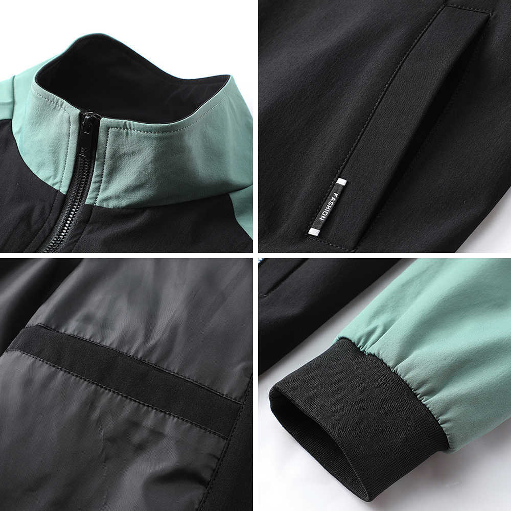 Spring Autumn Fashion Cool Jacket Men Korean Stand Zipper Polyester Simple Casual Streetwear Sport Jackets Men 210818