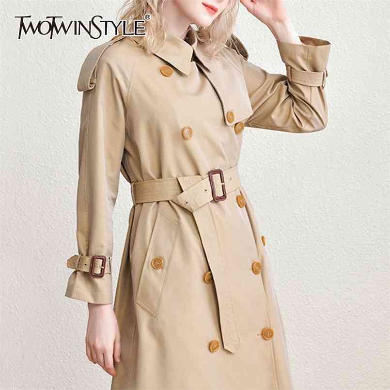 Korean Temperament Windbreaker For Women Lapel Long Sleeve Sashes Double Breasted Casual Windbreakers Female Spring 210524, Khaki 
Korean Temperament Windbreaker For Women Lapel Long Sleeve Sashes Double Breasted Casual Windbreakers Female Spring 210524, Khaki