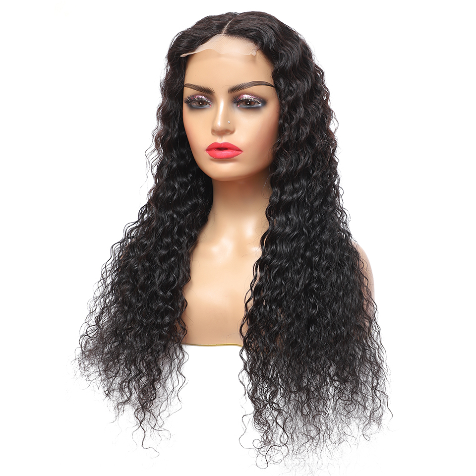 Gaga Queen Deep Wave Lace Clsoure Wig 150% 180% Density 4x4 lace Frontal Wigs For Women Human Hair Wigs