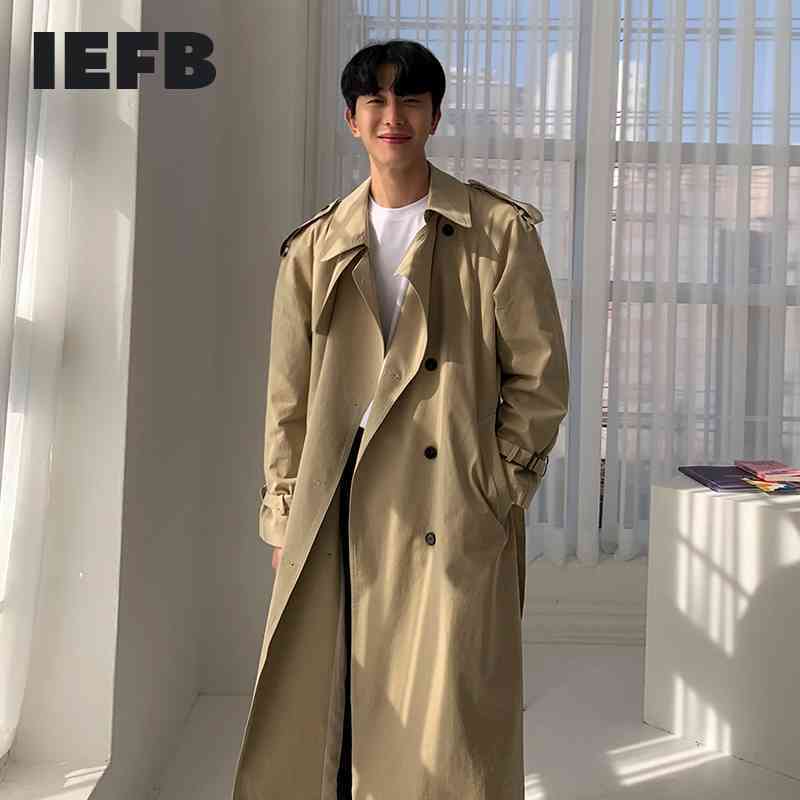 IEFB Men's Spring Windbreaker Mid Long Trend Coat Korean Fashion Handsome British Clothes With Belt Loose Classic Y5453 210524, Khaki 1
IEFB Men's Spring Windbreaker Mid Long Trend Coat Korean Fashion Handsome British Clothes With Belt Loose Classic Y5453 210524, Khaki 1