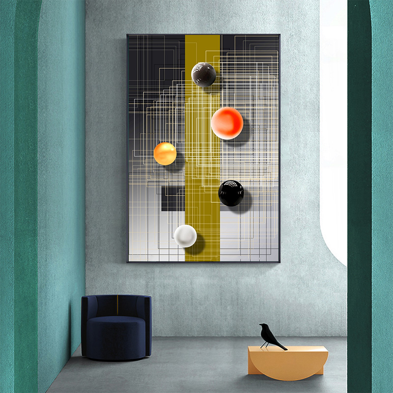 Nordic Poster Abstract Three Dimensional Ball Decorative Painting Art Picture Print For Living Room Modern Cuadros Home Decor