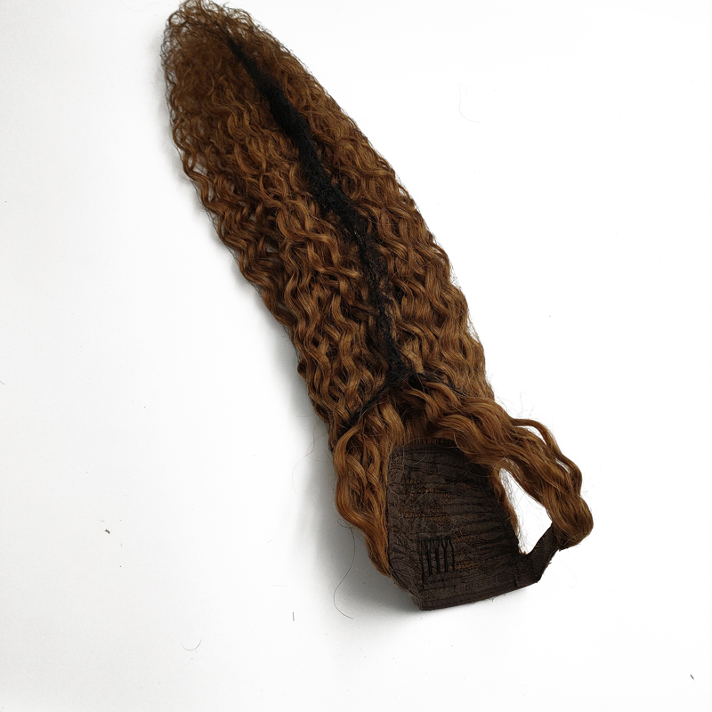 Top Quality curly Ponytail hairpiece European Human Hair extensions