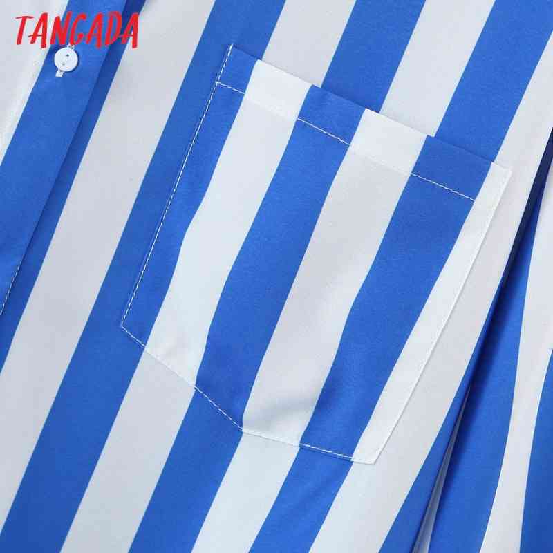 Women Classic Striped Shirt Turn Down Collar Long Sleeve Chic Female Casual Tops Blusas SL544 210416