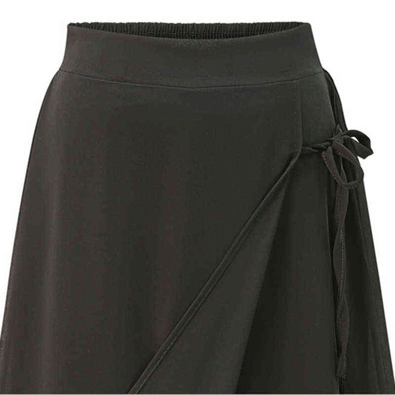 ANASUNMOON Summer European Style Plus Size 5XL Women Trousers Casual Loose Chiffon Calf- Length Pants Black Wide Leg Ladies Pant 211115