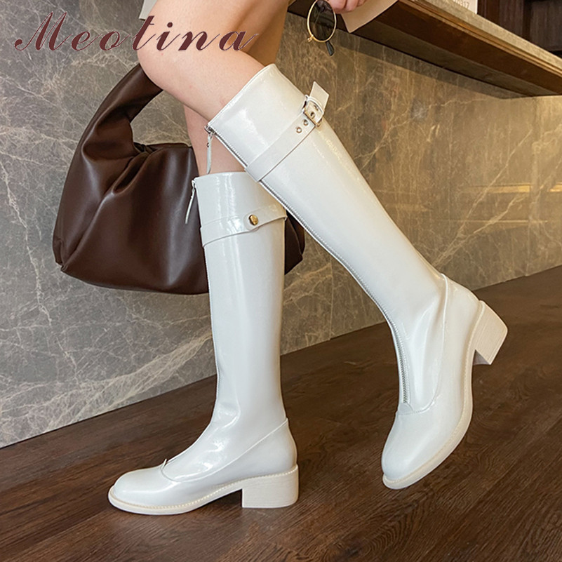 Med Heel Knee High Boots Woman Thick Riding Buckle Round Toe Long Zip Ladies Shoes Autumn Winter Beige 210517, Beige synthetic lin
Med Heel Knee High Boots Woman Thick Riding Buckle Round Toe Long Zip Ladies Shoes Autumn Winter Beige 210517, Beige synthetic lin