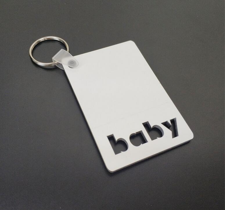 Sublimation Keychain LOVE GRAD DAD MOM SENIOR Key Chain Creative DIY Gift Blank MDF Keyrings 20pcs