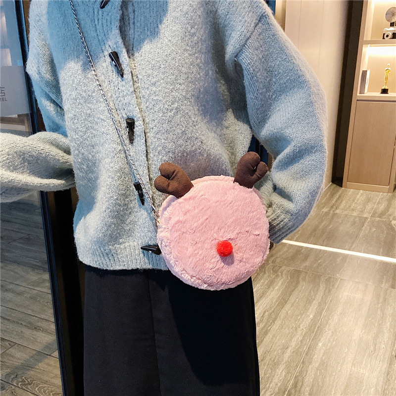 cartoon cute plush elk antler diagonal girl Christmas gift one-shoulder chain bags, Khaki
cartoon cute plush elk antler diagonal girl Christmas gift one-shoulder chain bags, Khaki