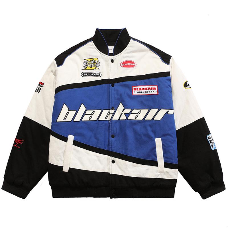 men's jackets retro harajuku male motor biker jacket winter oversize letter embroidery color block streetwear mens racing suit, Black;brown 
men's jackets retro harajuku male motor biker jacket winter oversize letter embroidery color block streetwear mens racing suit, Black;brown