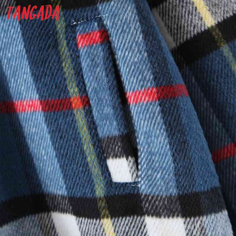 Women Spring Plaid Pattern Jacket Ladies Long Sleeve Oversize Boy Friend Coat QW80 210416