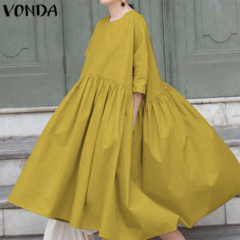 Women Spring Autumn Dress Bohemian Long VONDA Vintage Solid Robe Short Sleeve Holiday Party Vestidos Plus Size Sundress Casual Dresses, Black;gray
Women Spring Autumn Dress Bohemian Long VONDA Vintage Solid Robe Short Sleeve Holiday Party Vestidos Plus Size Sundress Casual Dresses, Black;gray