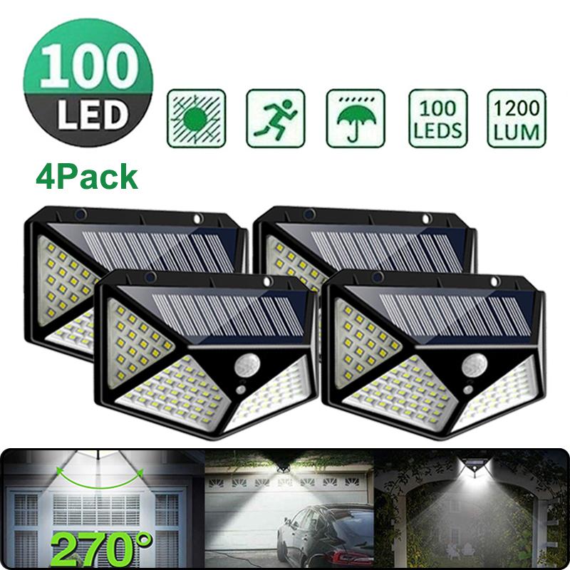 Outdoor Wall Lamps 4Pack Solar Led Light Motion Sensor Lamp IP65 Waterproof 100LED Garden Porch Pathway Powered 3 Modes
Outdoor Wall Lamps 4Pack Solar Led Light Motion Sensor Lamp IP65 Waterproof 100LED Garden Porch Pathway Powered 3 Modes