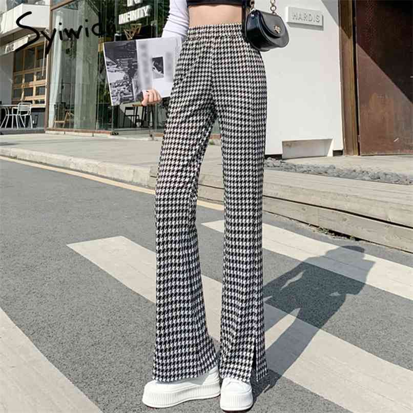Houndstooth Sweatpants Women Slit Flare Pants Clothes Bell Bottom Joggers Plaid High Waist Work Fashion Streetwear 210607, Black
Houndstooth Sweatpants Women Slit Flare Pants Clothes Bell Bottom Joggers Plaid High Waist Work Fashion Streetwear 210607, Black