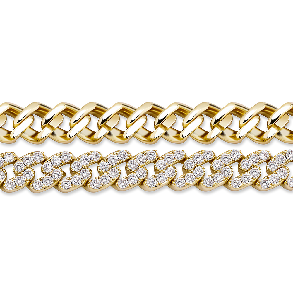 New Fashion Miami Cuban Link Chain Necklace Full Iced Out Cubic Zirconia Necklaces Hip Hop Rapper Rock Jewelry Chains Collar Kalung Choker Gifts for M