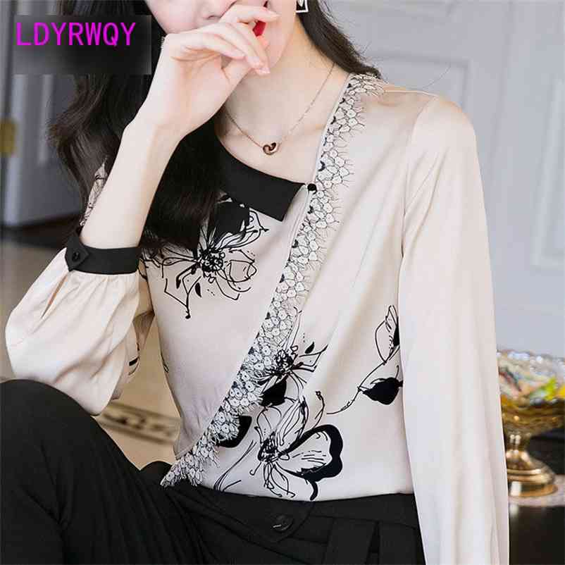 LDYRWQY Spring long-sleeved fashion printed all-around chiffon shirt Chinese style Office Lady 210603, Beige
LDYRWQY Spring long-sleeved fashion printed all-around chiffon shirt Chinese style Office Lady 210603, Beige