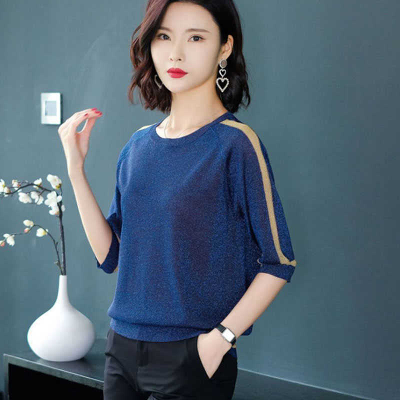 Fashion Women Spring Summer Style Knitted Blouses Lady Casual Half Sleeve O-neck Shirt Blusas Tops High Quality DF3459 210609, Black
Fashion Women Spring Summer Style Knitted Blouses Lady Casual Half Sleeve O-neck Shirt Blusas Tops High Quality DF3459 210609, Black
