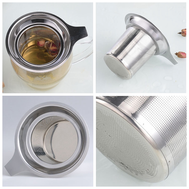Stainless Steel Coffee Tea Strainer Large Capacity Infuser Fine Mesh Strainers Filters Hanging on Teapots Mugs Cups Steep Loose Tea Leaf JY1092