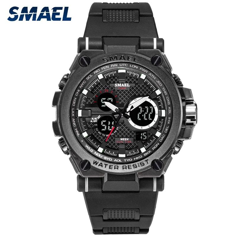 Wristwatches SMAEL Brand Military Sports Watches Men Quartz Analog LED Digital Clock Man Waterproof Dual Display Relogio 1709, Gold
Wristwatches SMAEL Brand Military Sports Watches Men Quartz Analog LED Digital Clock Man Waterproof Dual Display Relogio 1709, Gold