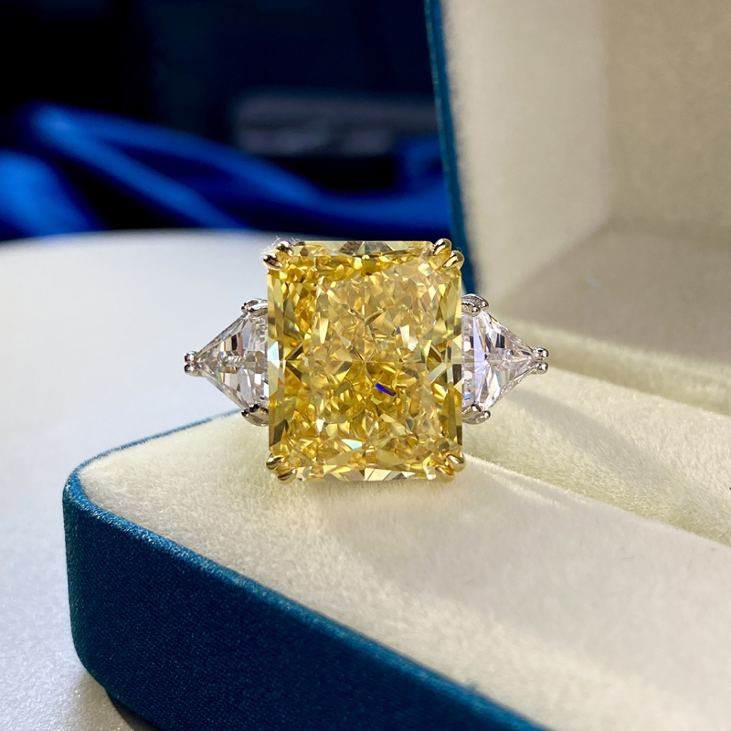 Choucong Brand 100% 925 Sterling Silver Luxury 13*16mm Topaz High Carbon Diamond Moissanite Bridal Rings Sparkling Eternity Women Wedding Party Fine J