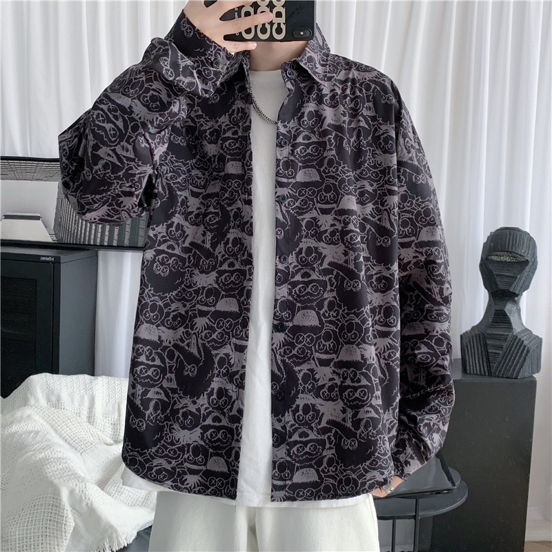 men's jackets camisa de impressão do vintage dos homens manga longa moda casual gola turndown cardigan solto camisas flores r, Black;brown
men's jackets camisa de impressão do vintage dos homens manga longa moda casual gola turndown cardigan solto camisas flores r, Black;brown