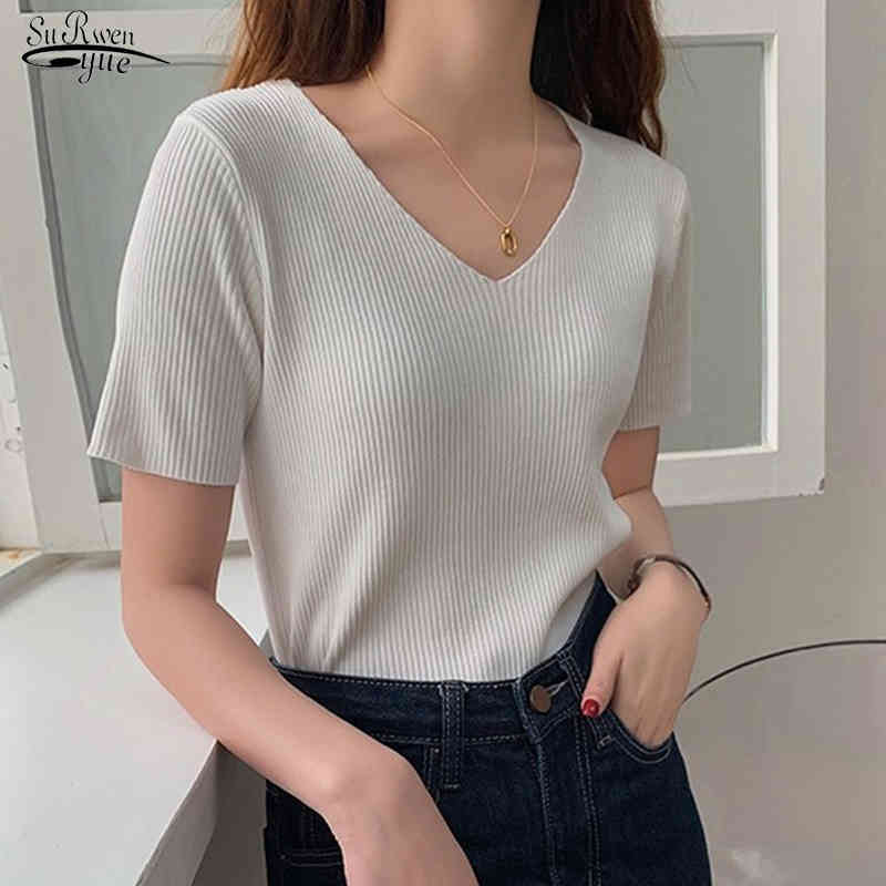 Short Sleeve Silm Summer Blouse for Women V-Neck Plus Size White Tee Woman Shirts Knitted Casual Tops Blusas 13436 210521, Dark brown
Short Sleeve Silm Summer Blouse for Women V-Neck Plus Size White Tee Woman Shirts Knitted Casual Tops Blusas 13436 210521, Dark brown